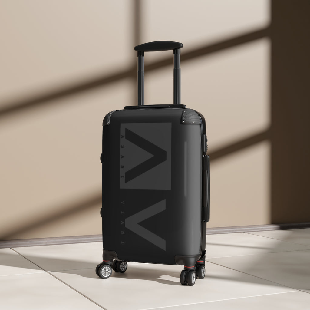 Minimalist Black Carry-On Suitcase — Sleek Travel Luggage with Spinner Wheels