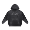 Vintage Washed Frayed Fleece Hoodie