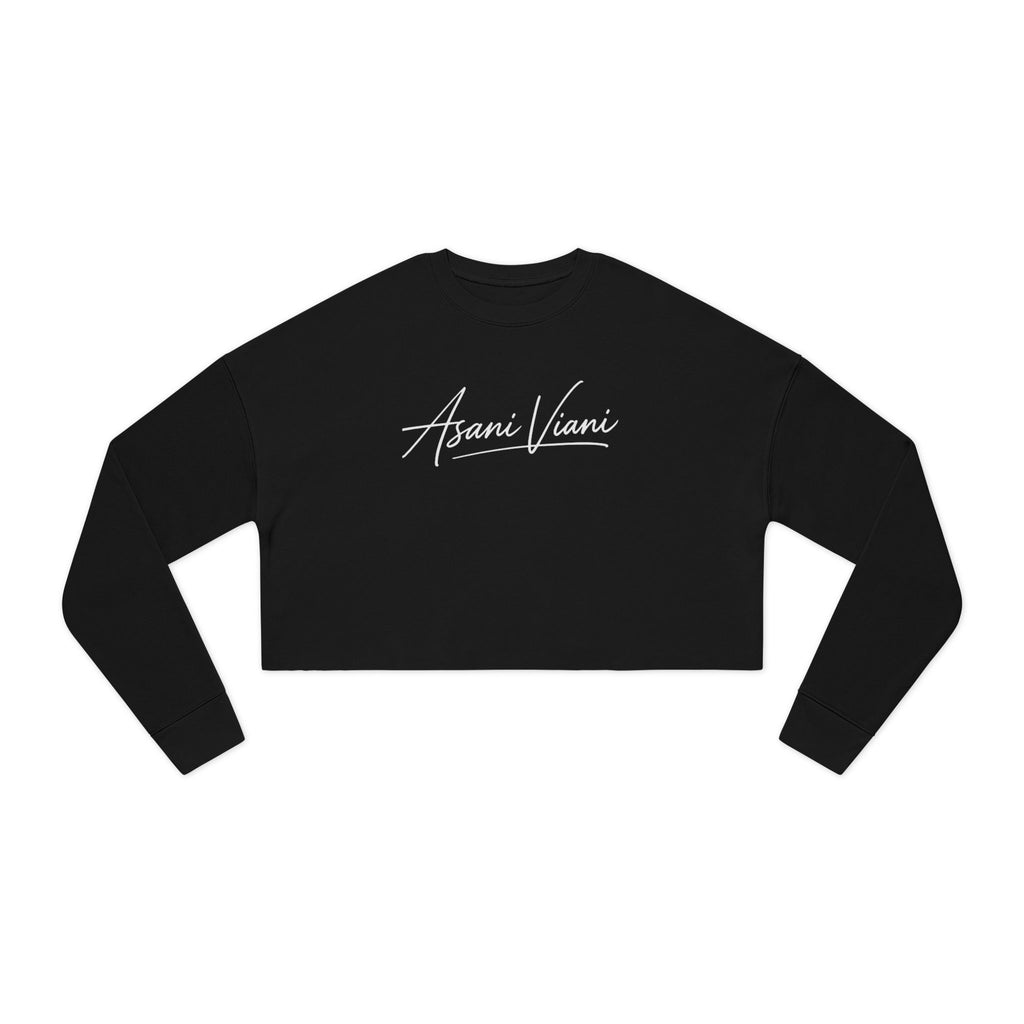 Crop Sweatshirt — 'Asani Viani' Script Logo Women's Cropped Pullover