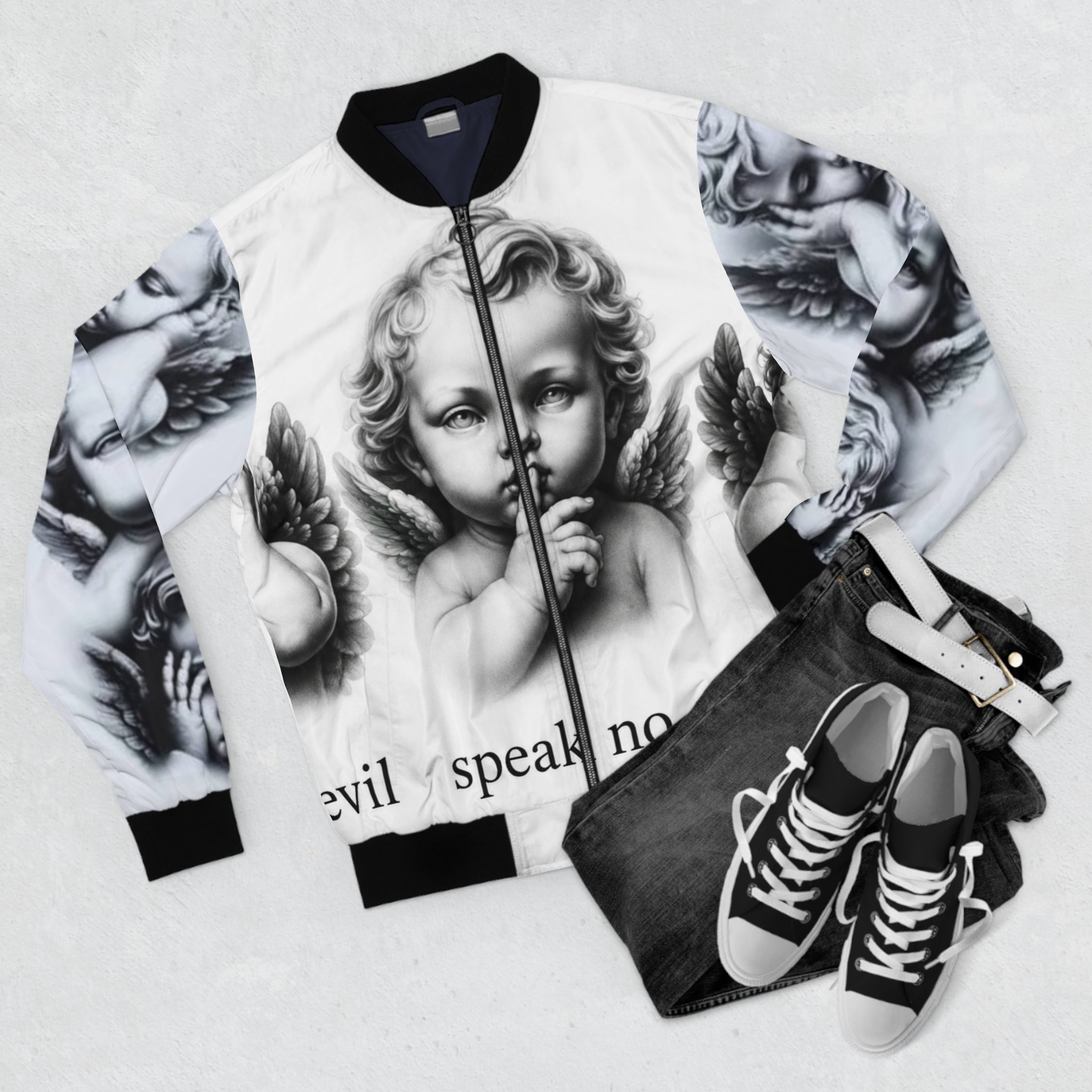 Asani Viani See no evil Speak no evil Hear no evil Men's Bomber Jacket (AOP)